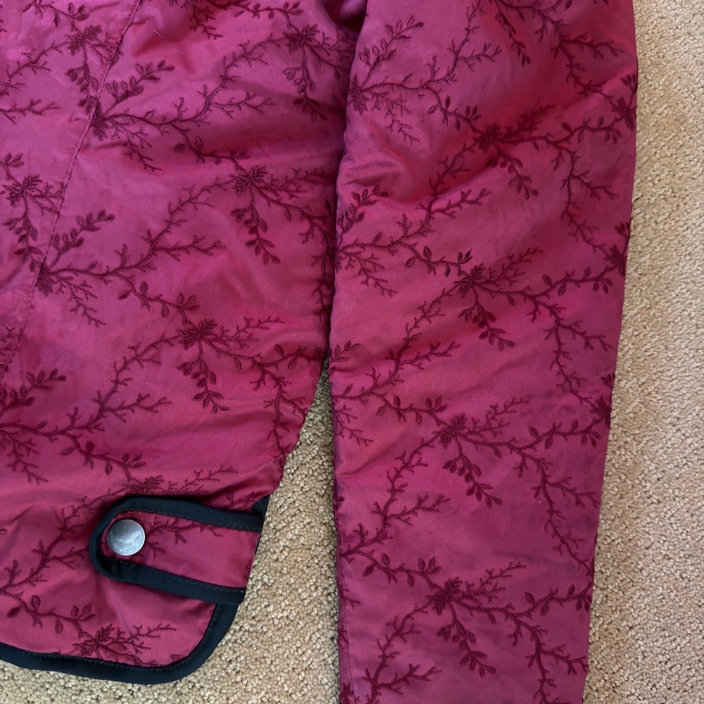 Eddie Bauer detailed embroidery maroon down jacket-beautiful for the holidays! - Picture 5 of 6